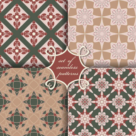 set of seamless vector paper with abstract geometric shapes decorative flowers and design elements for decorationのイラスト素材