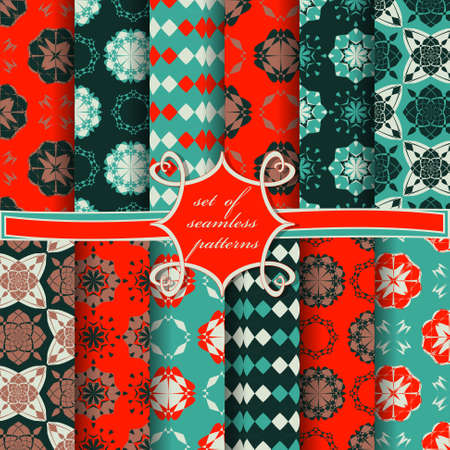 set of seamless vector paper with abstract geometric shapes and design elements for decorationのイラスト素材