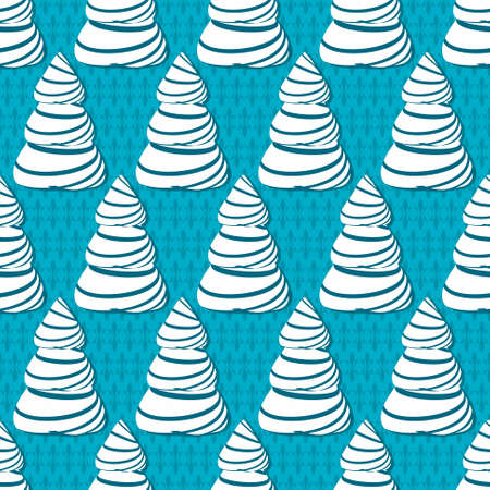 Decorative Christmas trees. Seamless christmas vector background illustrationのイラスト素材