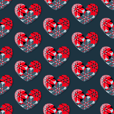 Valentine's day pattern. Seamless vector background with abstract shape, hearts. Can be used for wallpapers, fill images, web page, background, surfaceのイラスト素材