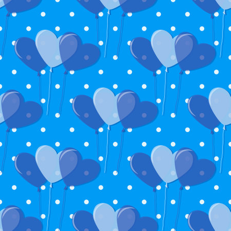 Seamless vector Valentine's Day pattern with decorative heart balloons. Happy Birthday. Can be used for wallpaper, image fill, web page, background, surface.のイラスト素材