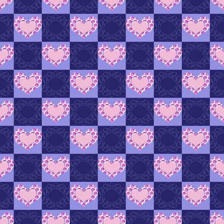 Seamless patterns with hearts.