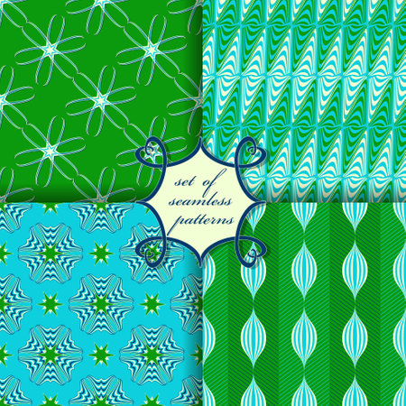 set of seamless vector paper with abstract geometric shapes, decorative flowers and design elements for decoration. Can be used for wallpaper, image fill, background, surfaceのイラスト素材
