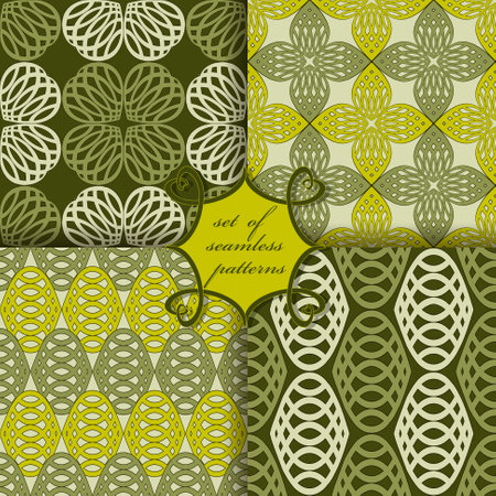 Set of seamless vector paper with abstract geometric shapes decorative flowers and design elements for decoration. Can be used for wallpapers, fills images, background, surfaceのイラスト素材