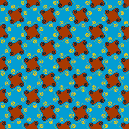 Abstract decorative shapes, curls. Seamless vector illustrationのイラスト素材