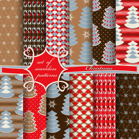 Set of abstract vector Christmas symbols. Seamless vector illustration.のイラスト素材