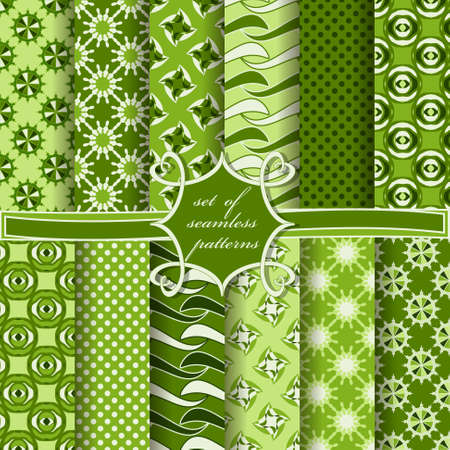 Set of seamless vector paper with abstract decorative shapes, circular patterns. Can be used for wallpapers, fill images, web page, background, surface.のイラスト素材