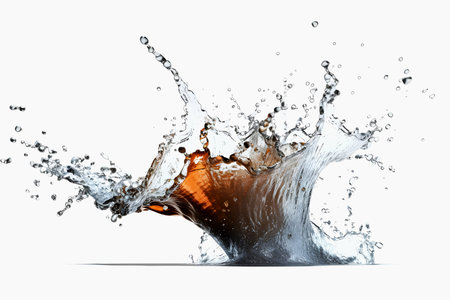 Luxurious enigmatic splash on white background. Generative AIの素材