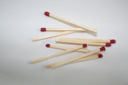 Wooden Matches on a white plate
