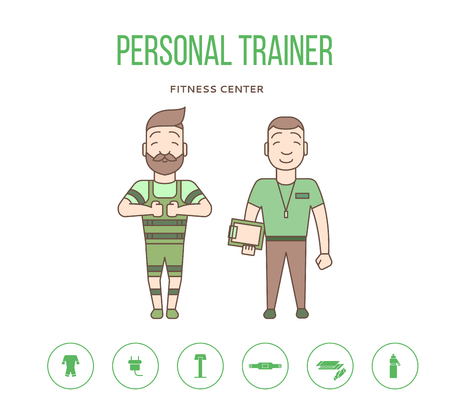 Ems training web banner or flyer with icons in flat style. Electのイラスト素材