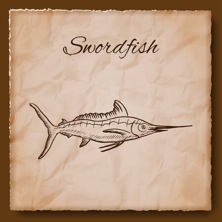 Seafood vintage illustration. Template for menu or brochure withのイラスト素材