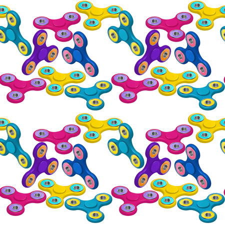 Fidget spinner seamless pattern or background with isometric colのイラスト素材