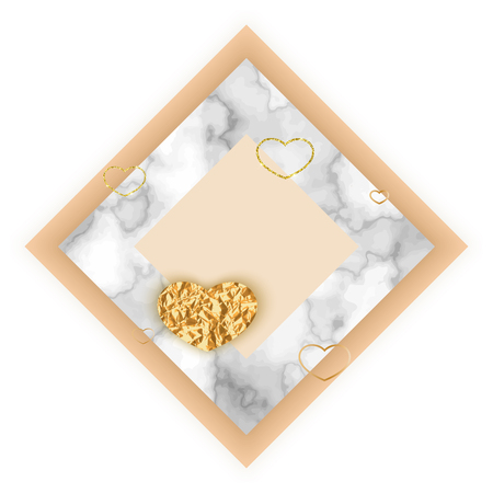 Marble minimalistic background , wedding invitation or valentines day card in trendy minimal geometric style, stone, granite, gold yellow texture, vector fashion wallpaper, poster, coverのイラスト素材