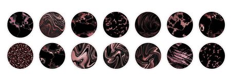 Highlight cover big set, Minimal pink marble texture background collection, story layout, gold rose...