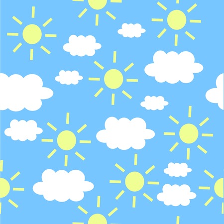 Cloud and Sun Patternのイラスト素材