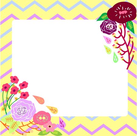 Flower Greeting Card with Tribal Backgroundのイラスト素材