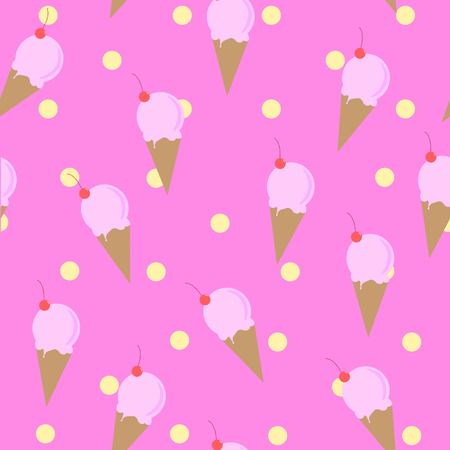Purple Ice Cream Patternのイラスト素材