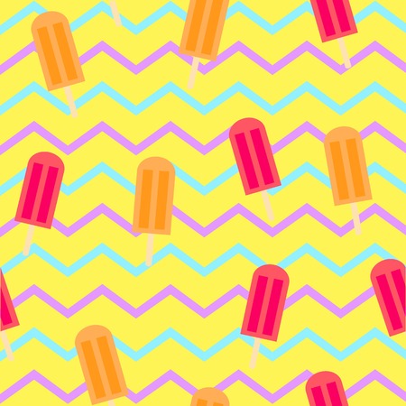 Popsicles with Tribal Background Patternのイラスト素材