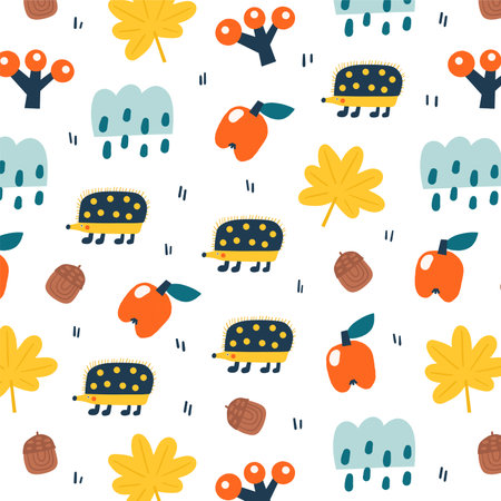 Cute autumnal seamless pattern.のイラスト素材