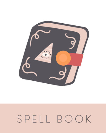 Fairy tale flashcard. Learning English words for kids. Cute hand drawn doodle educational card with...