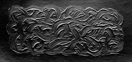 Abstract black background texture, retro ink painting. 3d fantastic modern sketch in a minimal gray...