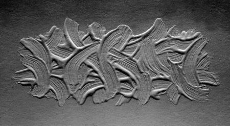 Abstract black background texture, retro ink painting. 3d fantastic modern sketch in a minimal gray style.の写真素材