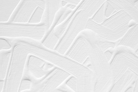 3 d texture of white paint with handmade brush strokes, decor elements for modern design. Abstract background for screensaver template and wedding card in gray gradient.の写真素材