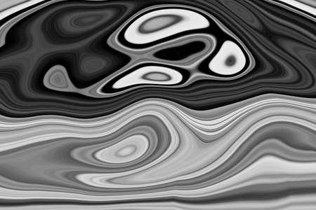 The texture of black and white marble for a pattern of packaging in a modern style. Beautiful drawing with the divorces and wavy lines in gray tones for wallpapers and screensaver.の写真素材