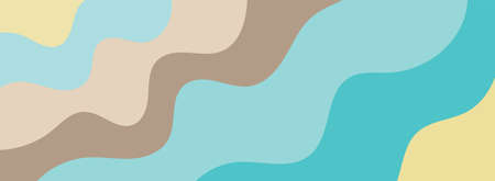 Background with waves of the sea, template for splash. Blue, brown and yellow are trendy pastel shades for summer designs.のイラスト素材