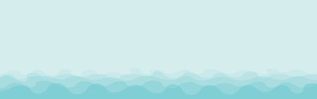 Wavy background in blue color, sea and ocean texture. Modern splash design, place for text.のイラスト素材