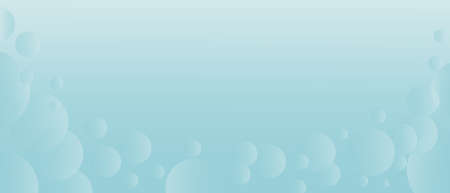 Blue sea background with bubbles in the form of circles with place for text. Flat cartoon vector for creating cover or web screensaver.のイラスト素材