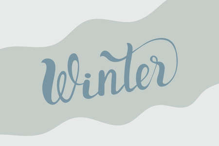 Winter - hand lettering word, design for New Year card. Snow frosty flyer template for congratulating friends.のイラスト素材