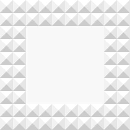 Gray seamless background with triangles and squares texture in trend design. Frame template for wallpaper or fabric web design with 3D pattern.のイラスト素材