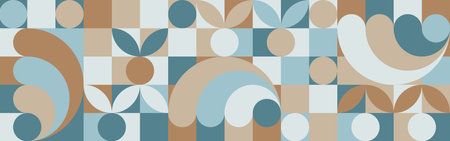 Trendy vector abstract geometric background with circles in scandinavian style, seamless pattern...