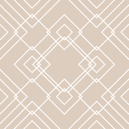 Seamless brown diamond pattern made from straight lines to create fabric and wallpaper. Geometric shapes in a trendy coffee shade in a retro style for a cover template.のイラスト素材