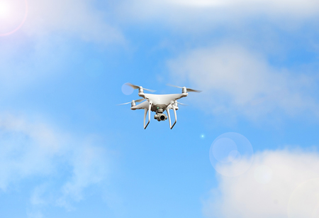 White Matte Generic Design Air Drone with video action camera Flying Sky under the Earth Surface