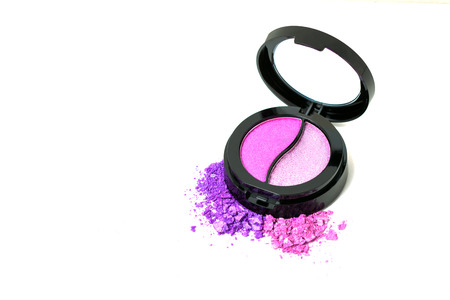 Pastel pink eye shadows palette isolated on white background.の写真素材