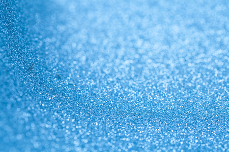 Blue festive confetti, glitter and stars. New year and christmas background. Copy space for text. Holiday bannerの写真素材