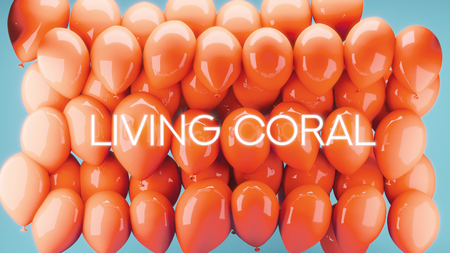 3D Living Coral illustration with many balloons.の写真素材
