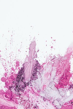 pink Eye shadow stroke isolated on white backgroundの写真素材
