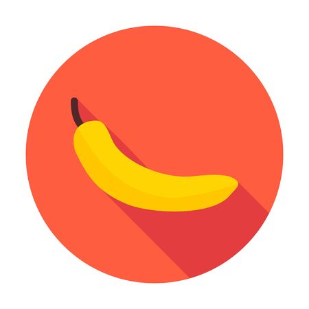 Banana flat circle icon illustration of fresh fruitのイラスト素材