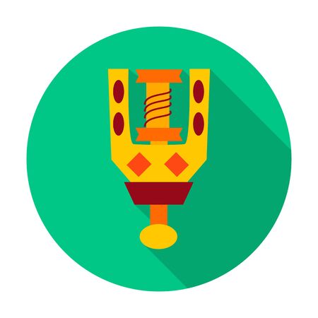 Spindle flat circle icon. Vector illustration of spindle for spinning wool.のイラスト素材