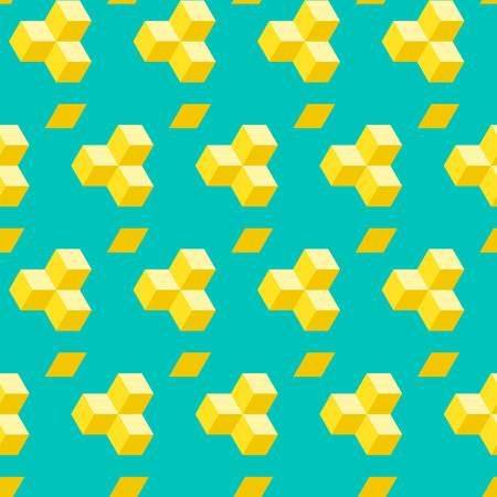 Polygonal geometric seamless pattern. Vector illustration of abstract mosaic with cub on green.のイラスト素材