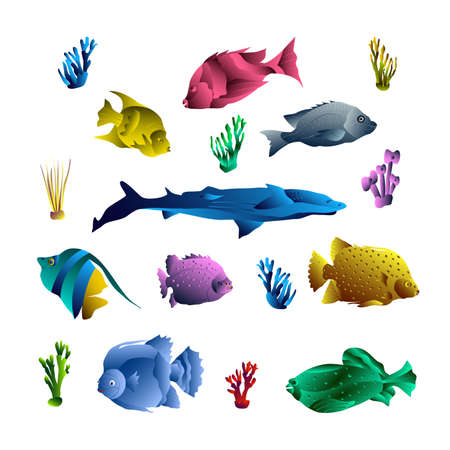 Fish Objects Setのイラスト素材
