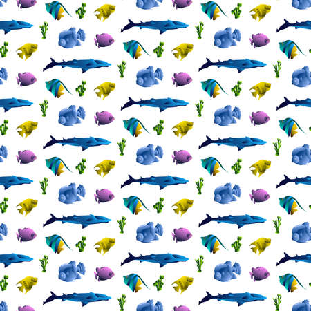 Fish Seamless Patternのイラスト素材