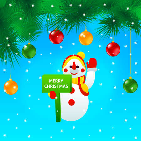 Christmas Snowman with Ballのイラスト素材
