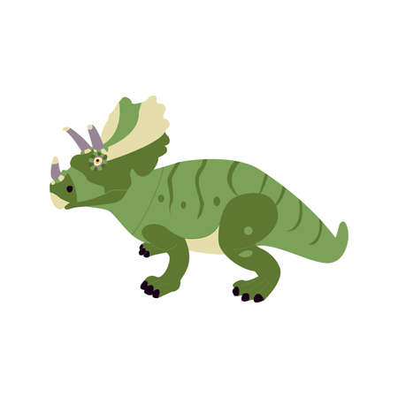 Triceratops Isolated over Whiteのイラスト素材