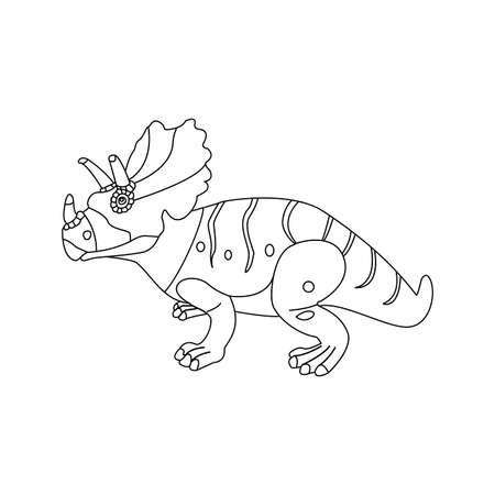 Triceratops Line Colouring Bookのイラスト素材