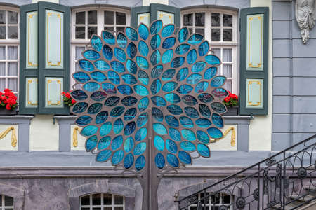 25.07.2020 Germany, old town Monschau, marriage tree, eifelのeditorial素材