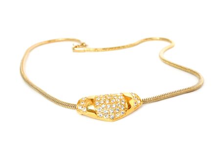 golden necklace isolatedの写真素材